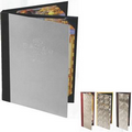 Triple Panel Booklet 4 View Brushed Aluminum Menu Cover w/ 5 1/2"x11" Insert